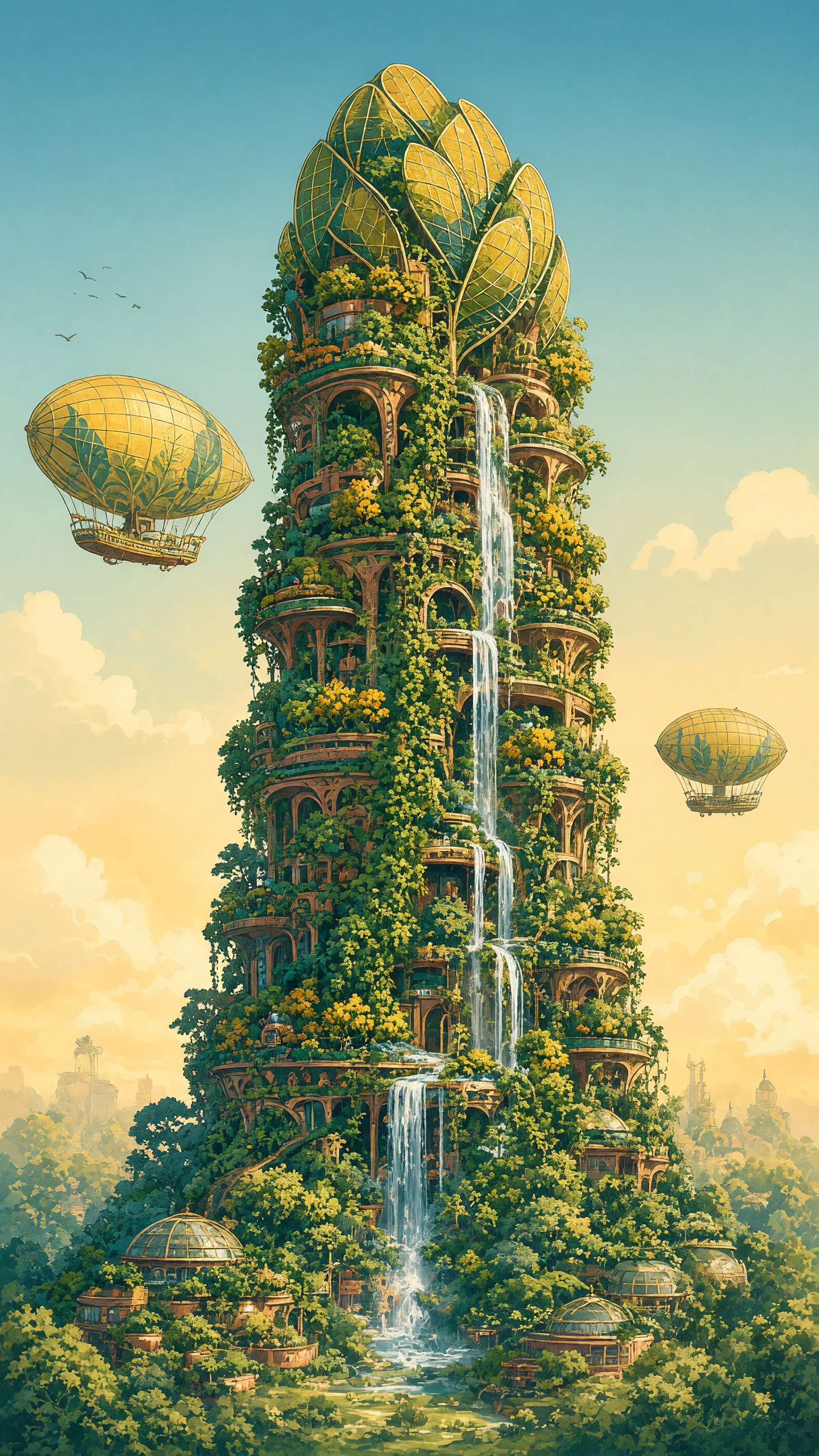 Solarpunk Abundance print artwork