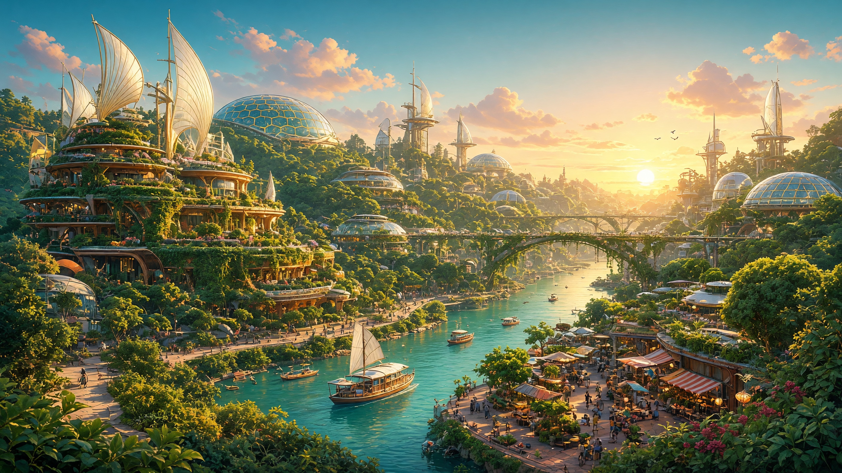 Solarpunk Abundance print artwork